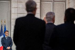 Macron And Berdimuhamedow Attend Agreement Ceremony At Elysee - Paris