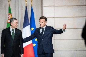 Macron And Berdimuhamedow Attend Agreement Ceremony At Elysee - Paris