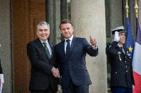 Macron Hosts Berdymukhamedo For Working Dinner At Elysee - Paris