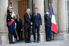 Macron Hosts Berdymukhamedo For Working Dinner At Elysee - Paris