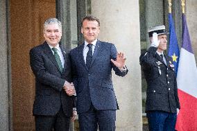 Macron Hosts Berdymukhamedo For Working Dinner At Elysee - Paris