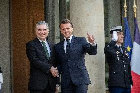 Macron Hosts Berdymukhamedo For Working Dinner At Elysee - Paris