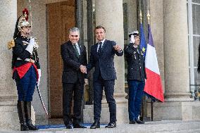 Macron Hosts Berdymukhamedo For Working Dinner At Elysee - Paris