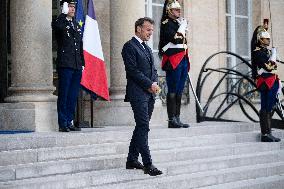 Macron Hosts Berdymukhamedo For Working Dinner At Elysee - Paris