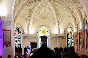 President Macron Delivers A Speech At The Grande Loge Of France - Paris