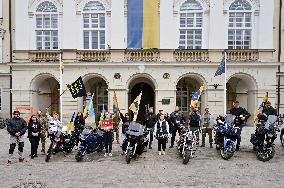 Bikers mark 11 years of Azov Brigade in Lviv