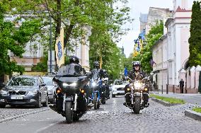 Bikers mark 11 years of Azov Brigade in Lviv