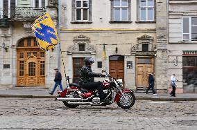 Bikers mark 11 years of Azov Brigade in Lviv