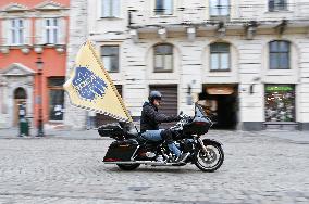 Bikers mark 11 years of Azov Brigade in Lviv