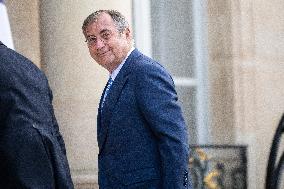 Martin Bouygues Arrives at the Elysee For A Working Diner - Paris