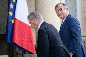 Martin Bouygues Arrives at the Elysee For A Working Diner - Paris