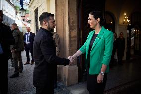Volodymyr Zelensky Meets Czech Chamber Of Deputies