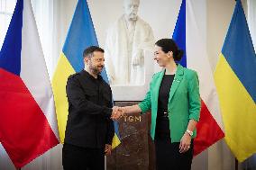 Volodymyr Zelensky Meets Czech Chamber Of Deputies