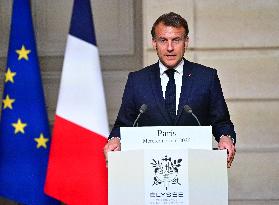 Macron and Merz Hold Joint Press Conference at Elysee - Paris