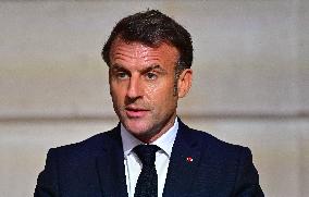 Macron and Merz Hold Joint Press Conference at Elysee - Paris