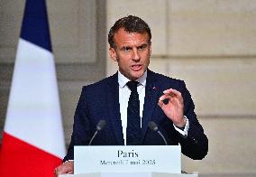 Macron and Merz Hold Joint Press Conference at Elysee - Paris