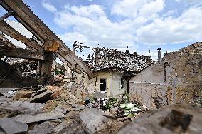 Building damaged by Russian attack gets dismantled in Lviv