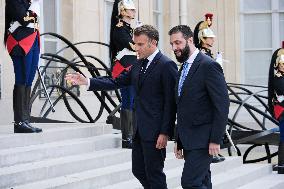 Ahmed Al-Sharaa and Emmanuel Macron at Elysee Palace - Paris