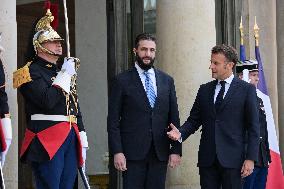 Ahmed Al-Sharaa and Emmanuel Macron at Elysee Palace - Paris