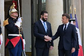 Ahmed Al-Sharaa and Emmanuel Macron at Elysee Palace - Paris