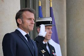 Ahmed Al-Sharaa and Emmanuel Macron at Elysee Palace - Paris
