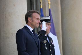 Ahmed Al-Sharaa and Emmanuel Macron at Elysee Palace - Paris