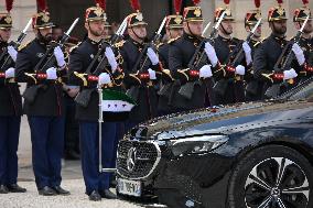 Ahmed Al-Sharaa and Emmanuel Macron at Elysee Palace - Paris