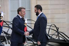 Ahmed Al-Sharaa and Emmanuel Macron at Elysee Palace - Paris