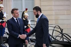 Ahmed Al-Sharaa and Emmanuel Macron at Elysee Palace - Paris
