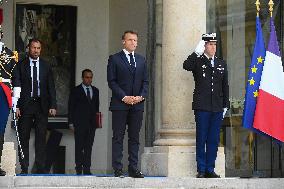 Ahmed Al-Sharaa and Emmanuel Macron at Elysee Palace - Paris