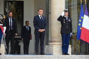 Ahmed Al-Sharaa and Emmanuel Macron at Elysee Palace - Paris