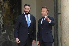 Ahmed Al-Sharaa and Emmanuel Macron at Elysee Palace - Paris