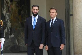 Ahmed Al-Sharaa and Emmanuel Macron at Elysee Palace - Paris