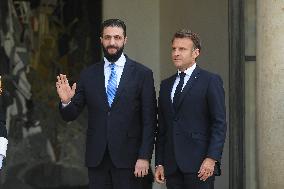 Ahmed Al-Sharaa and Emmanuel Macron at Elysee Palace - Paris