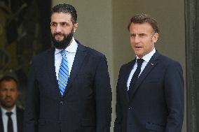 Ahmed Al-Sharaa and Emmanuel Macron at Elysee Palace - Paris