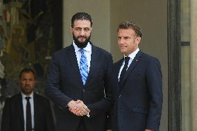 Ahmed Al-Sharaa and Emmanuel Macron at Elysee Palace - Paris