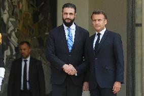 Ahmed Al-Sharaa and Emmanuel Macron at Elysee Palace - Paris