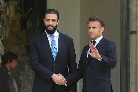 Ahmed Al-Sharaa and Emmanuel Macron at Elysee Palace - Paris