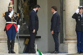 Ahmed Al-Sharaa and Emmanuel Macron at Elysee Palace - Paris
