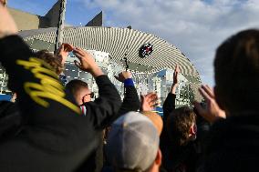 Supporters queuing for PSG vs Arsenal FC at Parc des Princes - Paris