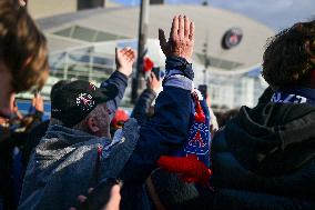 Supporters queuing for PSG vs Arsenal FC at Parc des Princes - Paris