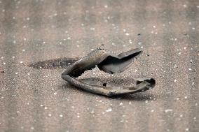 Aftermath of Russian drone attack in Dniprovskyi district of Kyiv