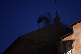 Black Smoke - Conclave To Elect New Pope - Day 1 - Vatican