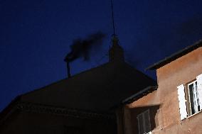 Black Smoke - Conclave To Elect New Pope - Day 1 - Vatican