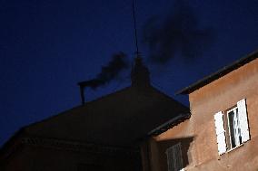 Black Smoke - Conclave To Elect New Pope - Day 1 - Vatican