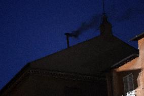 Black Smoke - Conclave To Elect New Pope - Day 1 - Vatican
