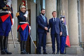 President Macron Welcomes Ahmed Al Sharaa At Elysee - Paris