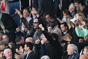 DJ Snake, Omar Sy And Tony Parker At PSG v Arsenal - Paris