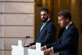 President Macron And Syrian President al-Sharaa Press Conference - Paris