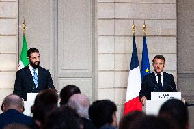 President Macron And Syrian President al-Sharaa Press Conference - Paris